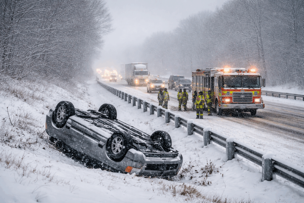Rollover Accidents on Snowy Kansas Roads: Why They Happen So Often
