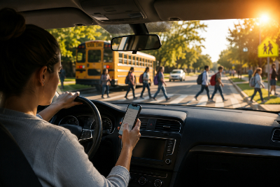 How Distracted Driving Raises Crash Risk During Back-to-School Season in Kansas